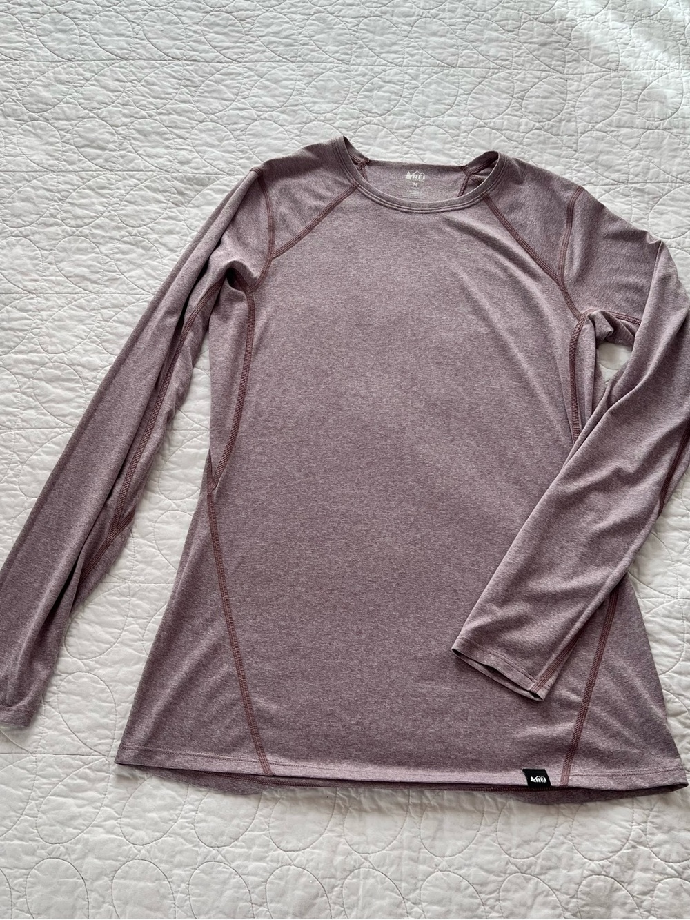REI Long Sleeve Crew Performance Base Layer Top - Mauve Heather - Sporty